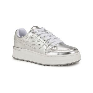 Nine West Womens Camp Silver Metallic Casual Sneakers Shoes‎ 8.5